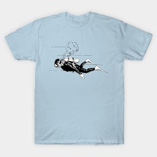 Black and White Scuba Diver T-Shirt